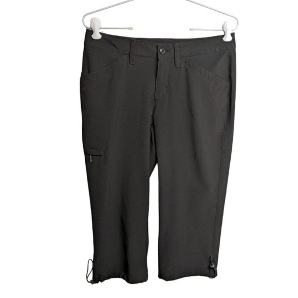 Eddie Bauer Pants Women 2 Athletic Outdoors Adventurer Drawcord Cuff Capri Black